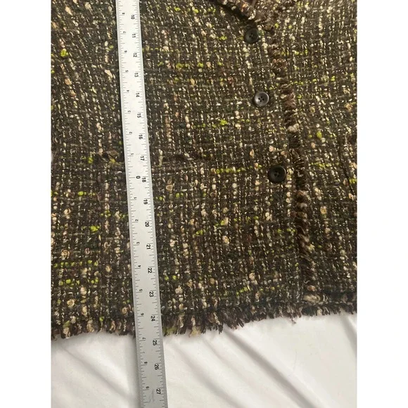 J.Jill‎ Women's Tweed Blazer Brown Green Career Jacket Business Casual Work L - Picture 7 of 7